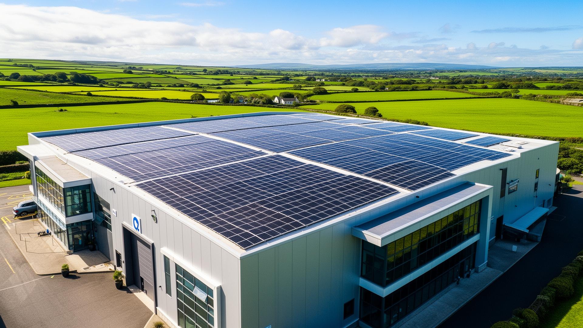 Solar panels on commercial building